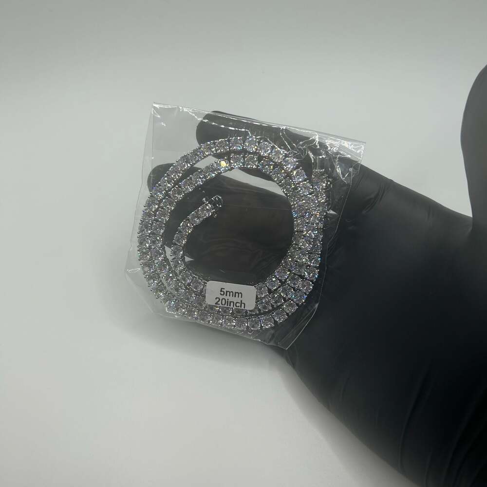 Unbranded 5mm 20" Silver Tone Round Cut CZ Tennis Chain Necklace